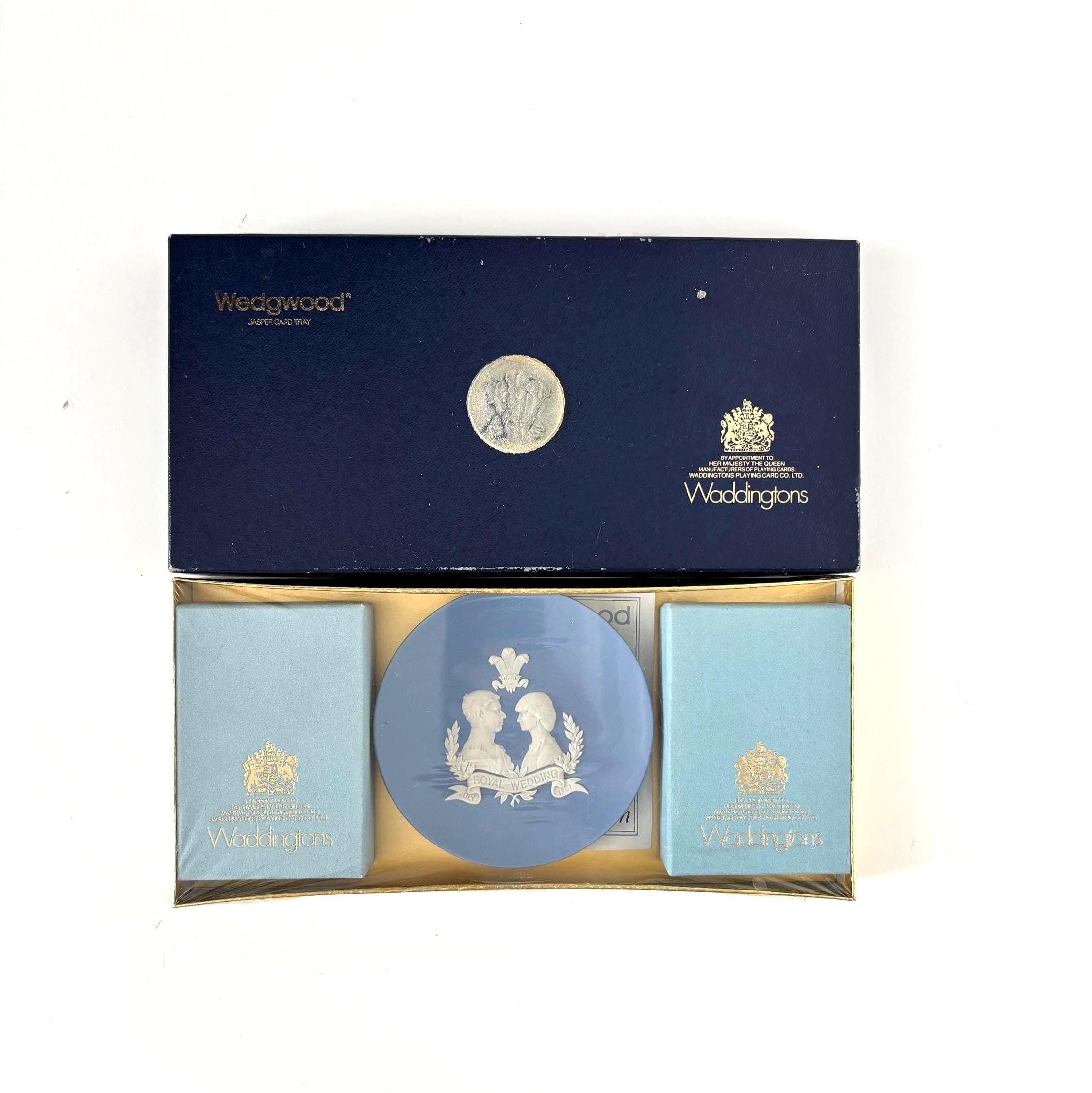 Vintage Wedgwood Jasperware Royal Wedding Card Set Waddingtons Playing Cards Boxed Charles Diana Gift